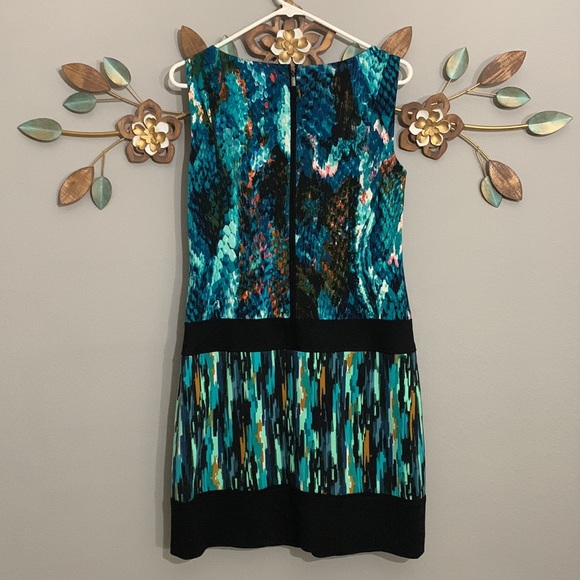 Laundry by Shelli Segal Teal Black Dress Size 4 - Picture 5 of 8